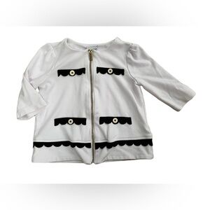 Lilly Wicket Size 4T White Scalloped Zip-Up Jacket